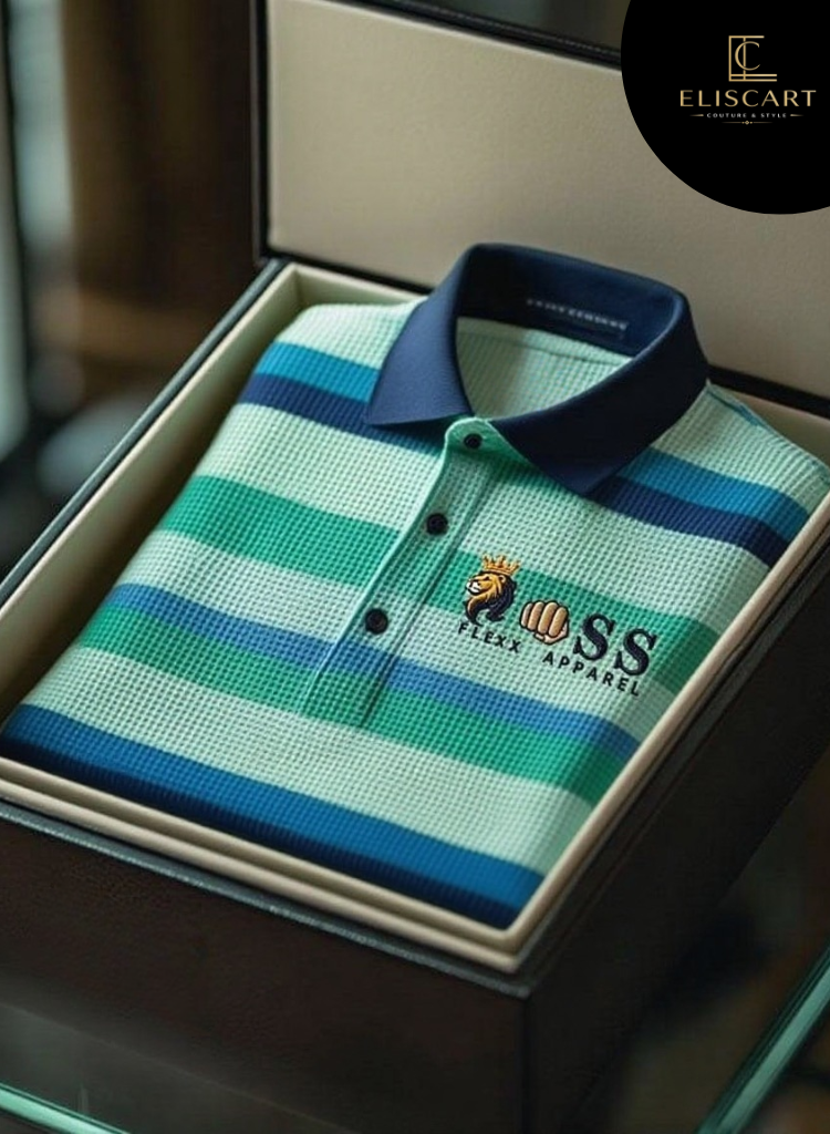 Men's Business Casual Short Sleeve Polo Shirt Letter Printed Waffle Regular Fit Terylene