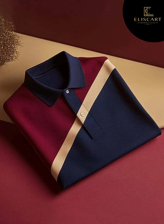 Classic Business Check Logo Button Short Sleeve Polo Shirt